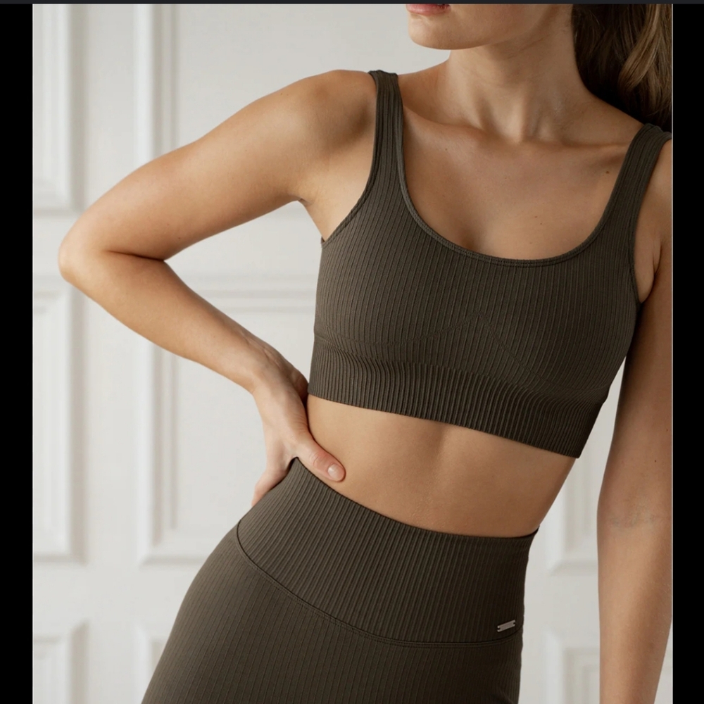 Aimn Ribbed Seamless Bra